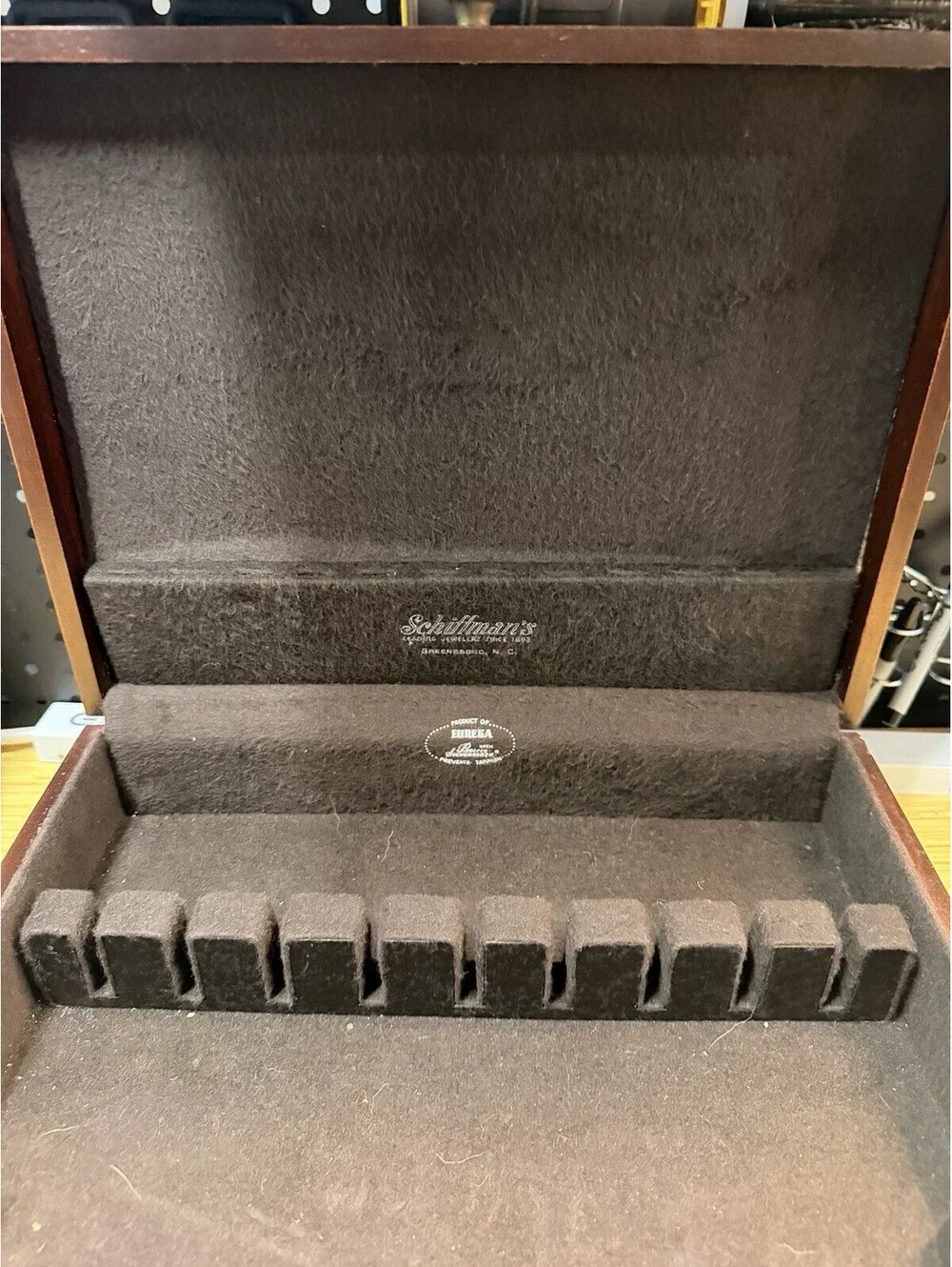 VTG Pacific Silvercloth Wood Silverware Flatware Storage Chest Box 15x11.5x6.5